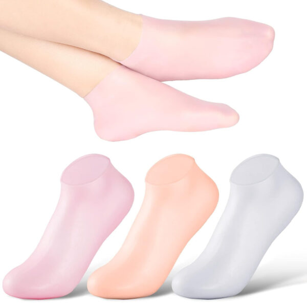 silicone socks - 1 Pair Silicone Moisturizing Gel Heel Socks - Silicone Heel Pad For Foot Care - Multi-purpose Unisex Socks - Image 2