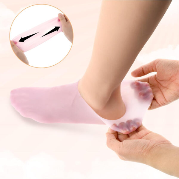 silicone socks - 1 Pair Silicone Moisturizing Gel Heel Socks - Silicone Heel Pad For Foot Care - Multi-purpose Unisex Socks - Image 4