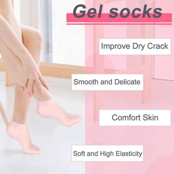 silicone socks - 1 Pair Silicone Moisturizing Gel Heel Socks - Silicone Heel Pad For Foot Care - Multi-purpose Unisex Socks - Image 6