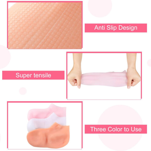 silicone socks - 1 Pair Silicone Moisturizing Gel Heel Socks - Silicone Heel Pad For Foot Care - Multi-purpose Unisex Socks - Image 7