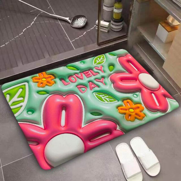 Bathroom Mat - 3D Mat - Digital Mat - 3D PRINTED SOFT MAT High quality Bathroom mat Water absorbing Mats for Bathroom Non slip Carpet for washroom - Image 18