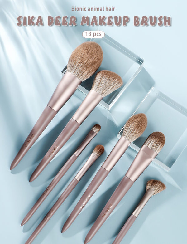 Zoreya 13pcs Makeup Brush Set Kit Soft Fiber Eye Face Eye Shadow Brushes Cosmetic Tools High Quality Synthetic Hair Gift Box Pro - Makeup Brush Set