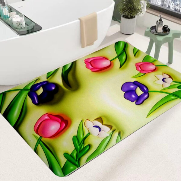 Bathroom Mat - 3D Mat - Digital Mat - 3D PRINTED SOFT MAT High quality Bathroom mat Water absorbing Mats for Bathroom Non slip Carpet for washroom - Image 7