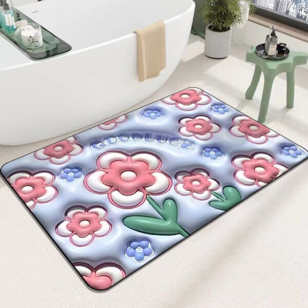 Bathroom Mat - 3D Mat - Digital Mat - 3D PRINTED SOFT MAT High quality Bathroom mat Water absorbing Mats for Bathroom Non slip Carpet for washroom - Image 11