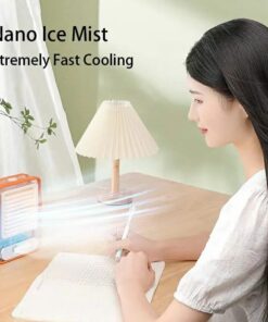 Portable USB Air Cooler Fan – 3-Speed, Mist Spray, Rechargeable | Random Color
