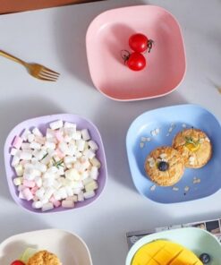 Food Grade Plastic Household Dining Plates | 10 pcs Multi-function Elliptical Spit Bone Plate Set