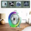 Colorful Desktop Fan | USB Rechargeable, Silent, 3-Speed with LED Ambient Light
