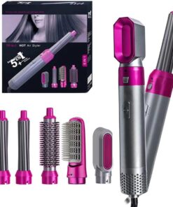 5-in-1 Electric Hair Dryer Brush Kit I Blow Dryer, Straightener, Curler & Volumizer (Random Color)