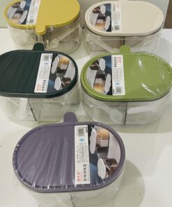 4 Compartments Spice Box | Masala Box for Kitchen | Plastic Spice Container | Leak Proof & Reusable for Nuts, Grain And Spices, Kitchen Organizers