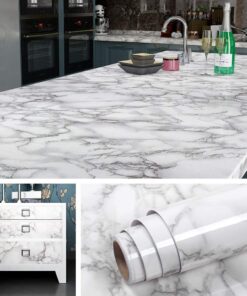 Marble Sheet Sticker | White & Grey | 60 x 200 cm