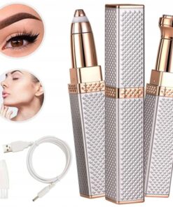 2-in-1 Flawless Facial Hair Remover & Eyebrow Trimmer | USB Rechargeable, Painless & Portable | Random Color