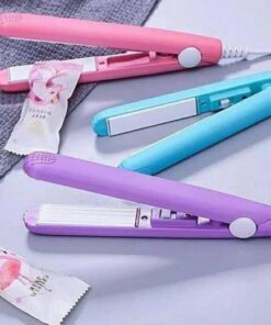 Mini Portable Ceramic Hair Straightener & Curler | Smooth, Silky, Frizz-Free Styling | Random Color