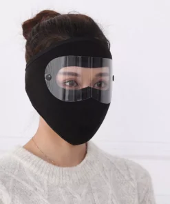 BLACK Windproof Winter Full Face Mask with Anti-Dust & Fog Goggles