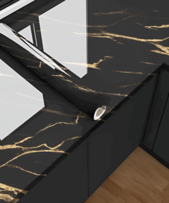 Marble Sheet Sticker | Black & Gold | 60 x 200 cm