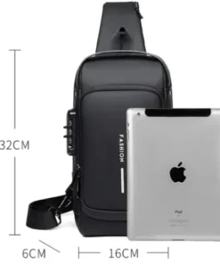 Black | Multifunction Anti-Theft USB Charging Crossbody Shoulder Bag | Stylish, Secure, and Ready for Adventures